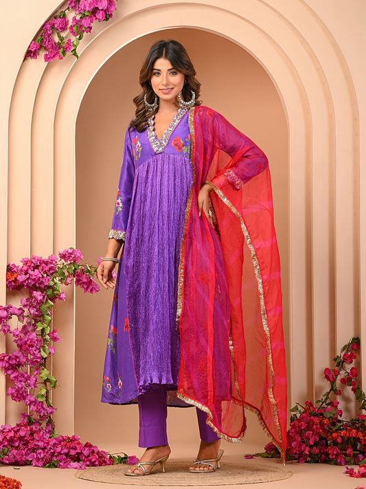 Amethyst Floral Kurta Set