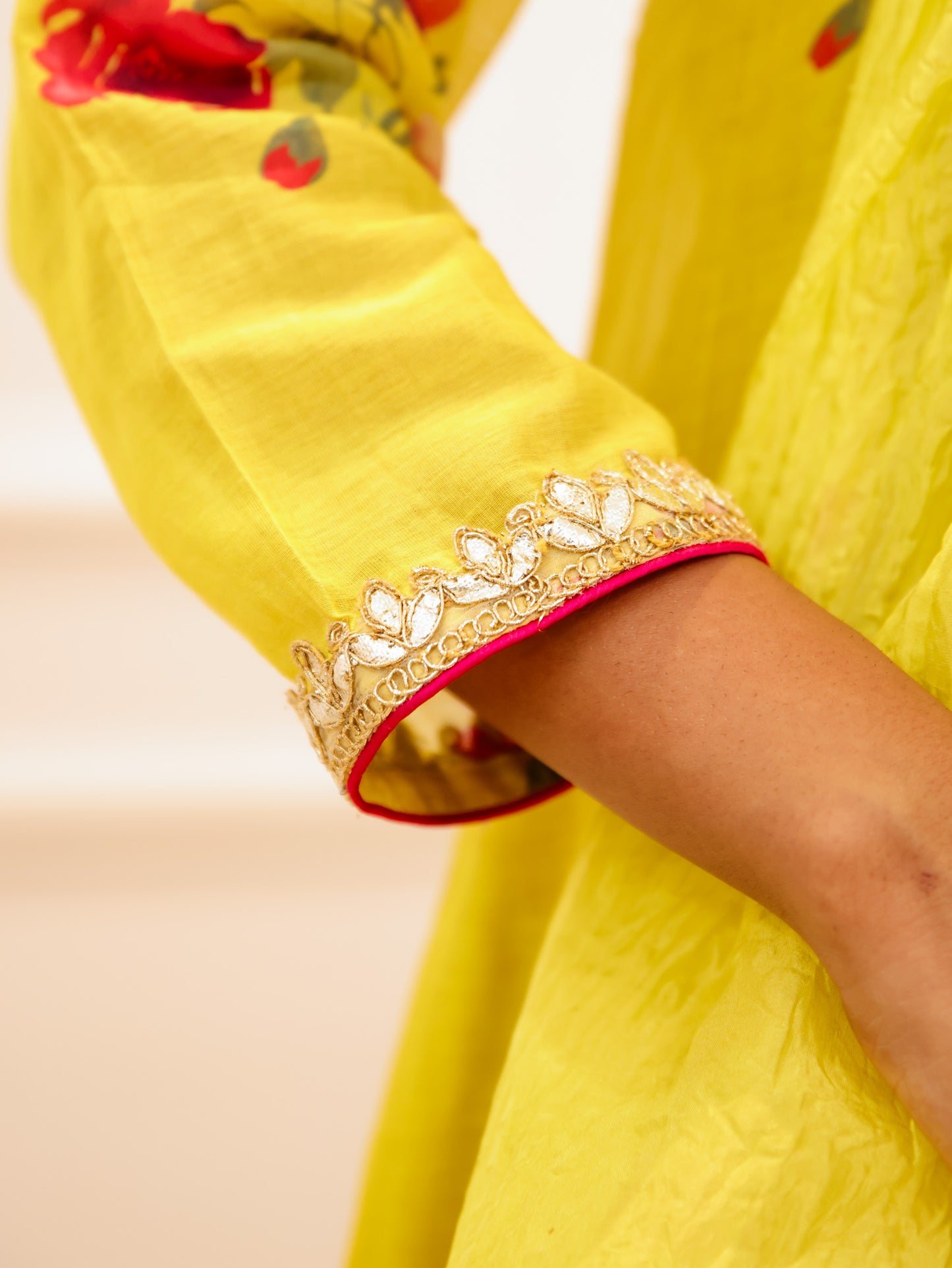 Yellow Floral Sharara Set