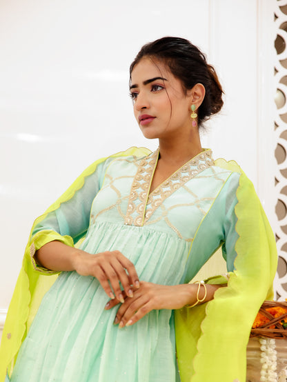 Firoza Turquoise Anarkali