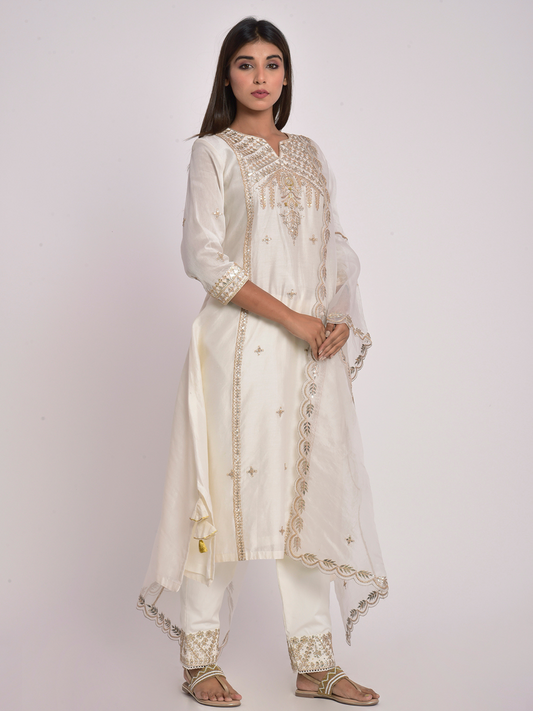 Ivory Gota Kurta Set