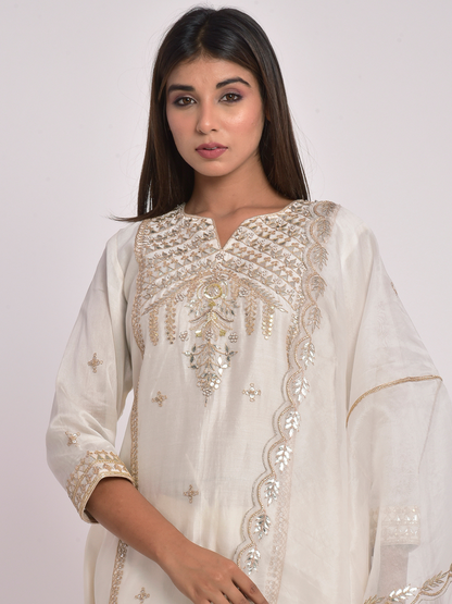 Ivory Gota Kurta Set