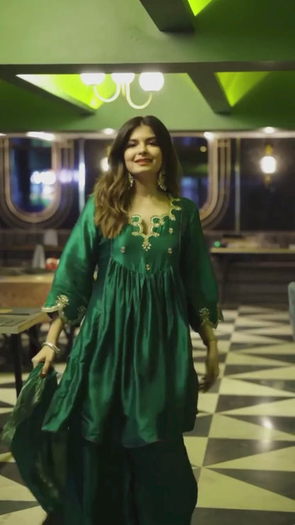 Emerald sharara set