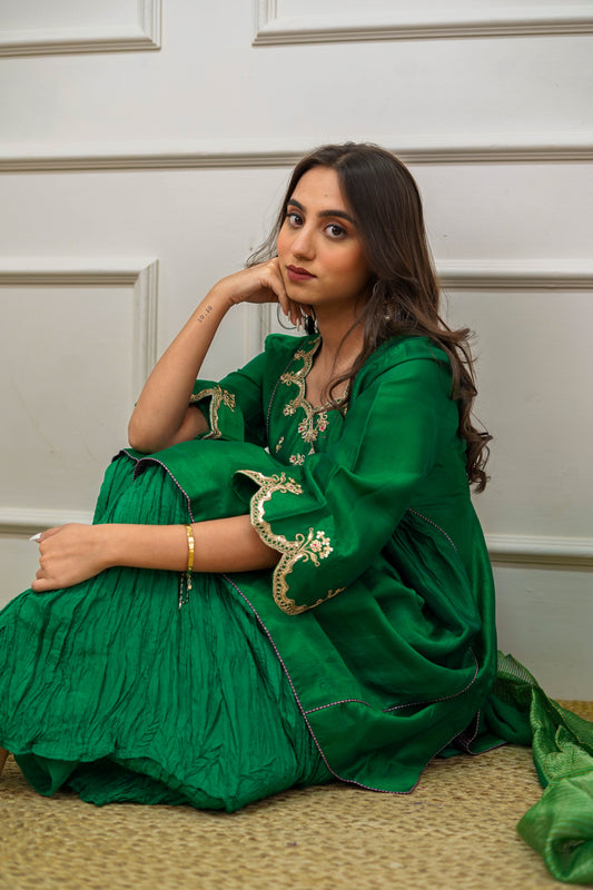 Emerald sharara set