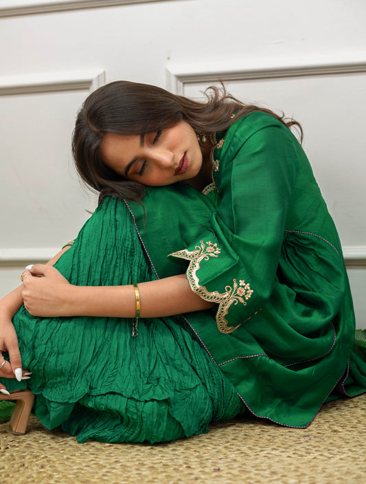 Emerald sharara set